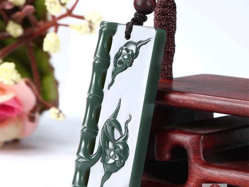 新疆和田玉青玉挂件祝福14.22g Xinjiang Hotan Jade Jewelry Pendant Ornaments