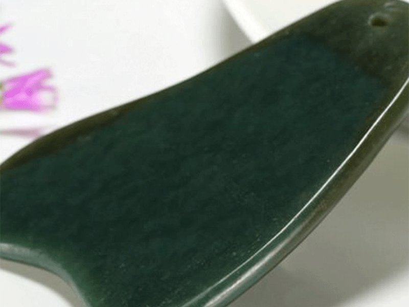天然和田玉青玉刮痧板 美容刮痧脸部按摩排毒 Hotan Jade Jewelry Bracelet Scraping board
