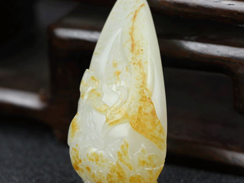 天然新疆和田玉籽料白玉喜事连连挂件12.242g Hotan Jade Jewelry Pendant ornaments