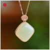 S925纯银镶和田玉项链 XinJiang Hotan Jade Jewelry Necklace