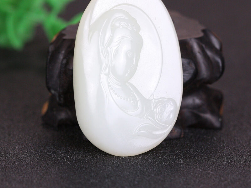 和田玉籽料观音挂件吊坠 35.462g XinJiang Hotan Jade Jewelry Pendant