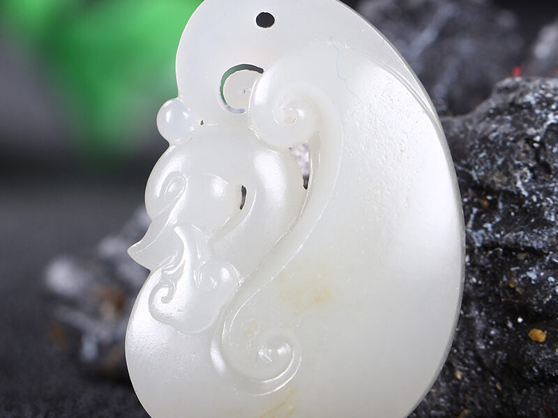 和田白玉籽玉龙挂件吊坠9.208g  XinJiang Hotan Jade Jewelry Pendant