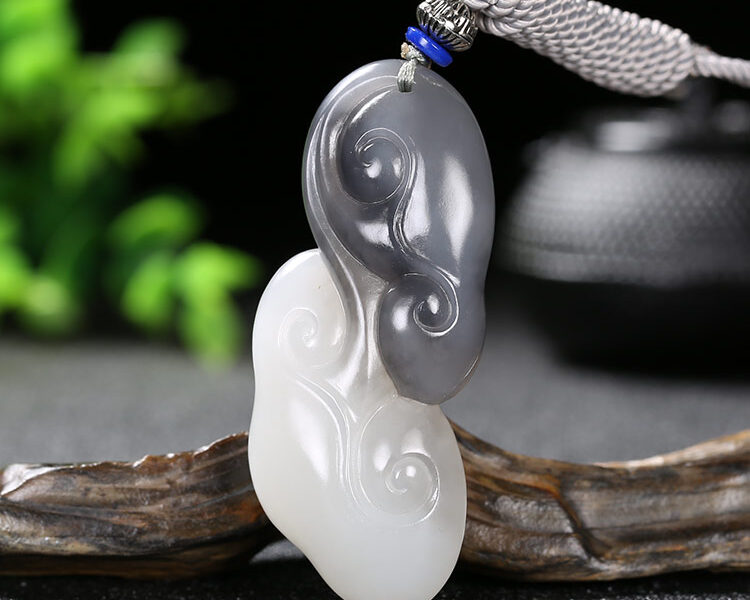 青花事事如意挂件吊坠37.13g XinJiang Hotan Jade Jewelry Pendant