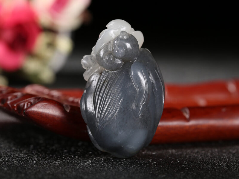 和田玉墨玉年年有余挂件吊坠28.808g XinJiang Hotan Jade Jewelry Pendant