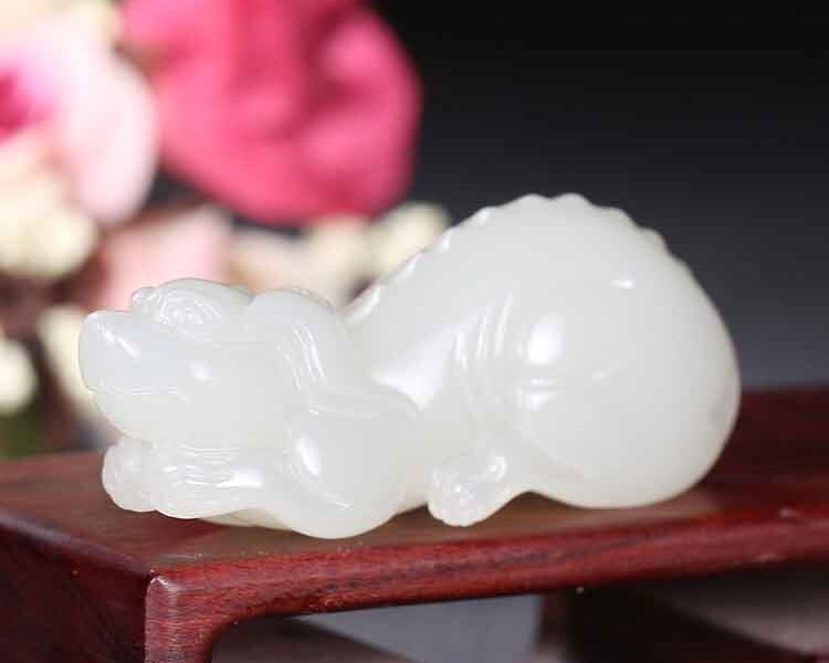 新疆天然玉石和田玉白玉籽料旺财挂件吊坠21.62g XinJiang Hotan Jade Jewelry Pendant