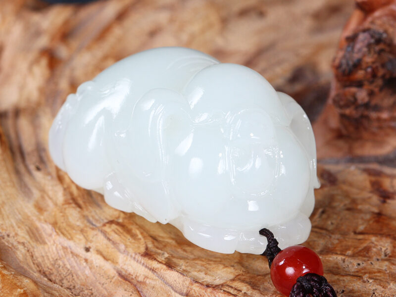 新疆和田玉白玉猪挂件吊坠20.36g XinJiang Hotan Jade Jewelry Pendant