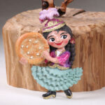 新疆礼物旅游文创纪念品民族特色冰箱贴馕少女系列卡通Xinjiang Gifts Tourism Cultural and Creative Souvenirs Ethnic Characteristics Refrigerator Stickers Naan Girls Series Cartoons