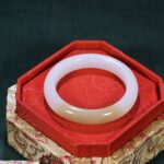 和田玉糖羊脂白玉手镯56mm Hetian jade sugar and white jade bracelet