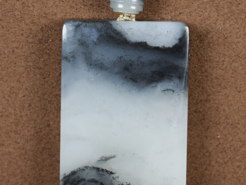 和田玉青花籽料无事牌26.15g Hetian Jade Blue and White Seed Material Peaceful Sign