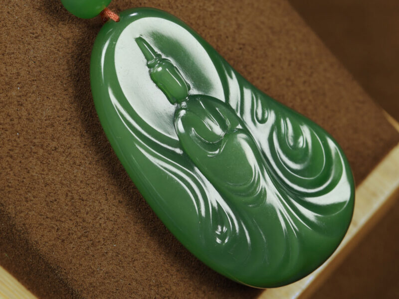 和田玉碧玉佛挂件27.41g Hetian jade jade Buddha pendant