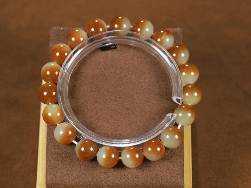 和田玉糖玉手串聚宝盆28.24g Hetian jade sugar jade bracelet and treasure basin