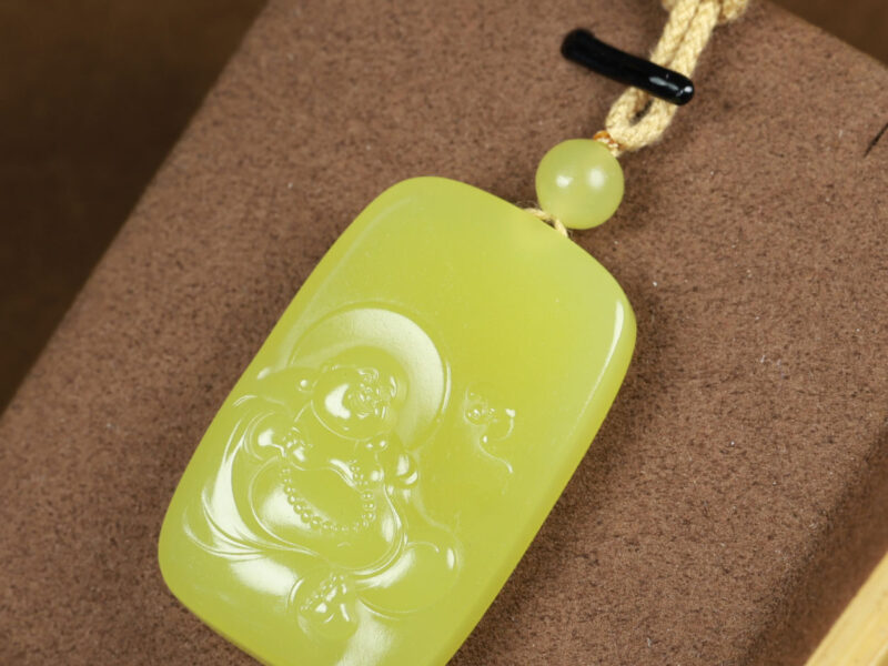 和田玉黄玉佛牌19.93g Hetian Jade Yellow Jade Buddha Pendant